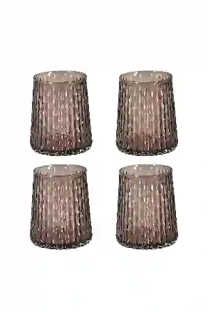 Resim Lucky Art Rosea 4Lu Cam Su Bardagı Setı Mocha