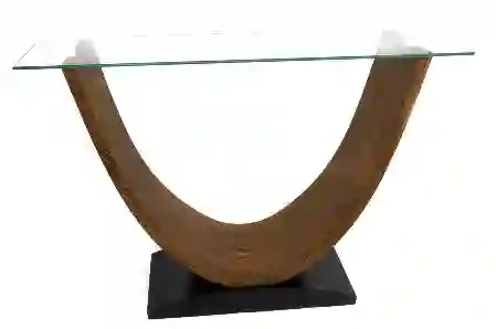 Resim Mikasa Moor Siyah Kahve Ahşap Ayaklı Konsol 120x34x80cm