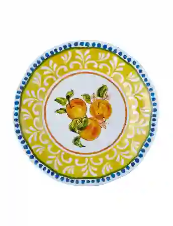 Resim Chiara Alessi Sorento Sarı - Beyaz Tabak 23cm