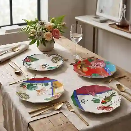 Resim Lıorıne Bone 25Cm 4Lu Tabak Seti
