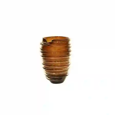 Resim Lucky Art Amber Rengi Amorf Yapılı Modern Cam Vazo 16*12*26