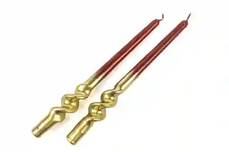 Resim Gold Kırmızı 2li Mum 30cm
