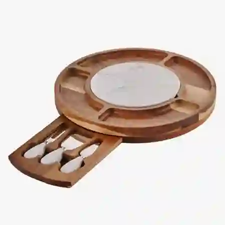 Resim Chiara Alessi Acacia Elegance Kahverengi Ahşap Peynir Sunum Tabağı  &Chiara Alessi&