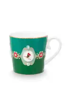 Resim Pip Studio Love Birds Yeşil Renkli Madalyon Desenli Mug 250ml