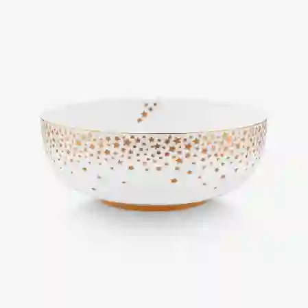 Resim Beyaz Porselen Salata Kasesi 15 cm Royal Gold White