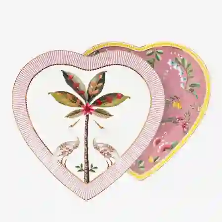 Resim Pip Studio 2'li Pembe Porselen Kalpli Tabak 21.5cm