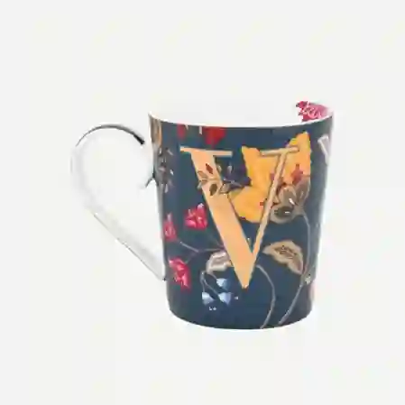 Resim Pip Studio Alphabet Mugs Mavi Porselen V Harfli Kupa 350ml