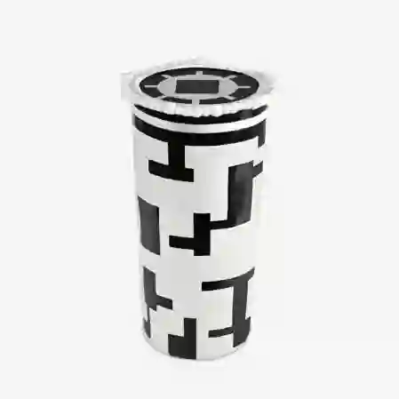 Resim Baci Milano Optical Siyah Beyaz Melamin Kavanoz 21 Cm