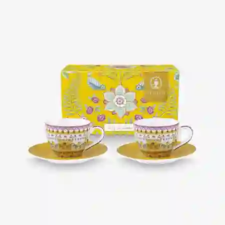 Resim Lily & Lotus Sarı İkili Kahve Fincanı Seti 120 ml
