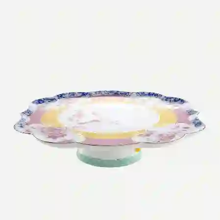 Resim Sarı Pembe Porselen Kek Standı 31X8 Cm Royal Collection