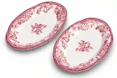 Resim Porser Fulya Kayık Tabak Seti 21Cm 2 Parça Maroon