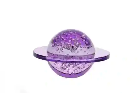 Resim Mor Frosted Yuvarlak Cam Obje 13x9cm