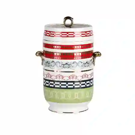 Resim Lucky Art Lancelot New Bone China Porselen Kulplu 18 Cm Kavanoz