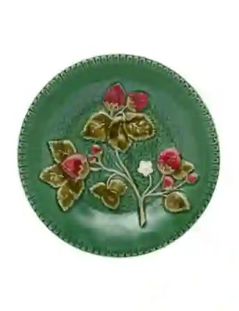 Resim Çilekli Yeşil Tabak 20 cm