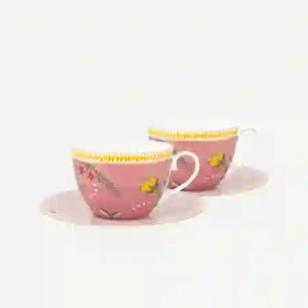 Resim Pip Studio La Majorelle Pembe Porselen Çay Fincan Seti 280ml