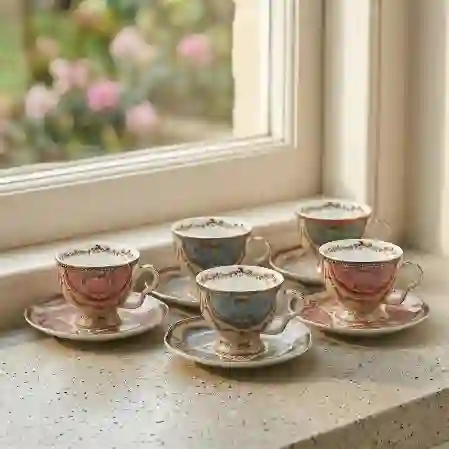 Resim Rosea Bone 6Lı Çay Fincan Seti