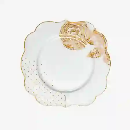 Resim Pip Studio Royal White Mavi Beyaz Porselen Pasta Tabağı 17 cm