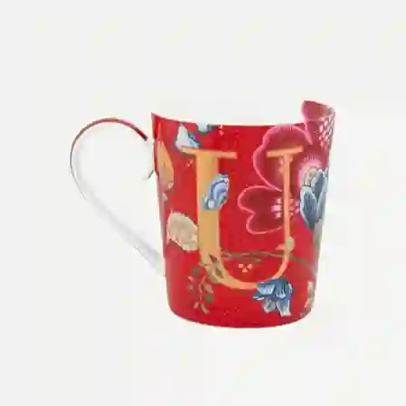 Resim Pip Studio Alphabet Mugs Kırmızı Porselen U Harfli Kupa 350ml