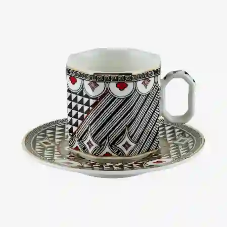 Resim Chiara Alessi Siyah Porselen Kahve Fincan Seti 90 Ml