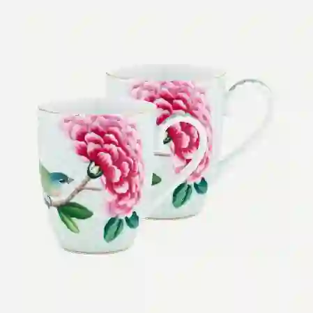 Resim Blushing Birds İkili Beyaz Büyük Mug Seti 350 ml.