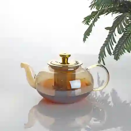 Resim Kosova Dem-105 Üfleme Cam Demlik(600Ml)Gold
