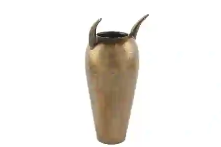 Resim Antik Pirinç Vazo 18x43cm