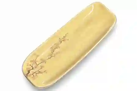 Resim Porser İnca Sarı Çiçekli Kayık Tabak 34 Cm
