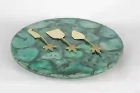 Resim Mikasa Moor Yeşil Mermer Gold Peynir Sunum Seti 36cm