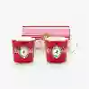 Resim Love Birds Kırmızı Madalyon Desenli İkili Küçük Mug Seti 150 ml