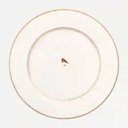 Resim Love Birds Beyaz Yemek Tabağı 26,5 cm
