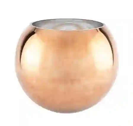 Resim Rose Mat Yuvarlak Cam Vazo 25cm
