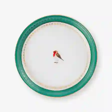 Resim Love Birds Yeşil Çay Tabağı 9 cm