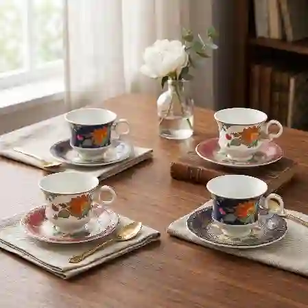 Resim Etro Bone 4Lu Kahve Fincanı Seti 120Cc