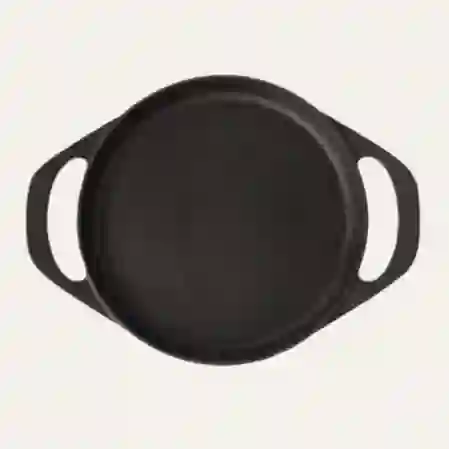Resim Potart 22 cm Yuvarlak Sahan Mat Siyah