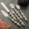 Resim Sedefli 5 Parça Servis Seti Gümüş