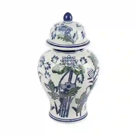 Resim Mikasa Moor Blue Blanc Kapaklı Küp 18X32Cm