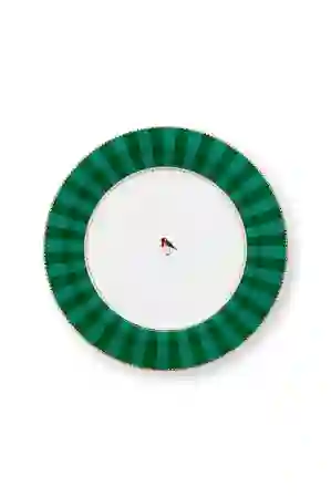 Resim Pip Studio Love Birds Yeşil Çizgili Yemek Tabağı 26.5cm