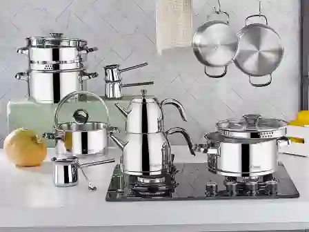 Resim Aryıldız Lilyum Prestige Cam 20 Parça İdeal Tencere Seti