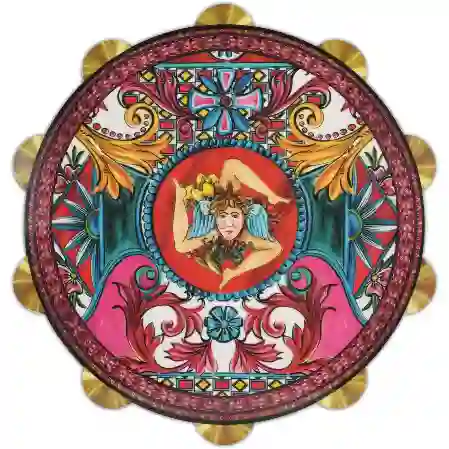 Resim Baci Milano Barok Fuşya Melamin Sunum Tahtası 30cm