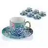 Resim Lamedore Floral Blue 6Pcs Tea Cups Set