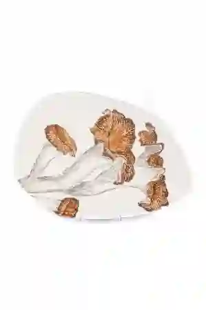 Resim Amorf Turuncu Seramik Oval Servis 45x32cm