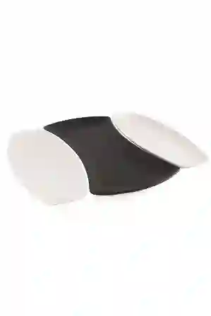Resim MIKASA Siyah Beyaz Üçlü Servis 37X20cm 33X14cm