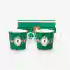 Resim Love Birds Yeşil Çizgili İkili Küçük Mug Seti 150 ml