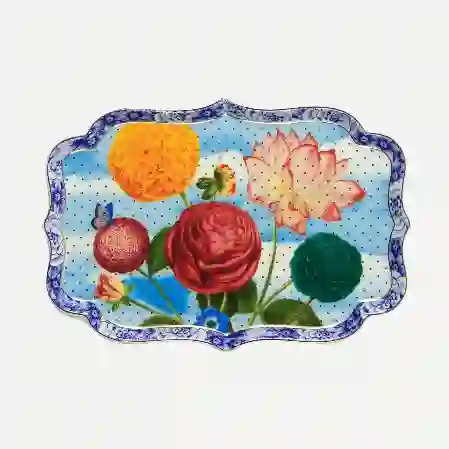 Resim Pip Studio Mavi Porselen Tepsi 26cm Royal Collection