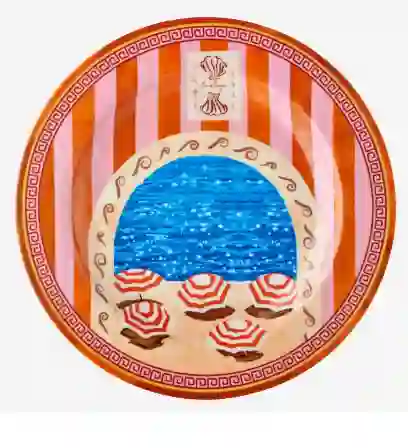 Resim Cote D'Azur Turuncu Yemek Tabağı 28cm
