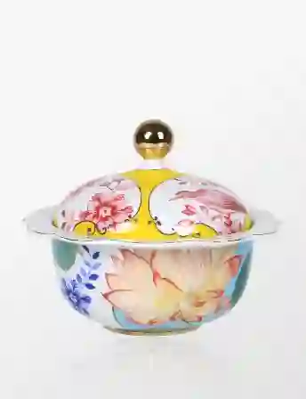 Resim Pip Studio Sarı Pembe Porselen Şekerlik 235ml Royal Collection