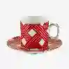 Resim CAROLINE KÖŞELİ KIRMIZI TÜRK KAHVESİ FİNCAN SETİ (90ml)