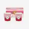 Resim Love Birds Kırmızı/Pembe Madalyon Desenli İkili Mug Seti 250 ml