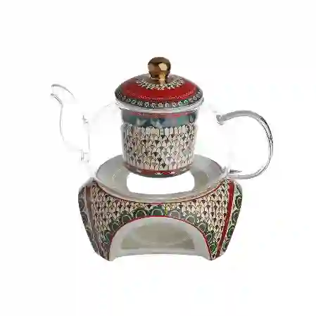Resim Lıora Bone Isıtıcılı Cam Demlık