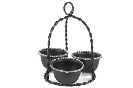 Resim Mikasa Moor Siyah 3lü Çerezlik 25x25x29cm